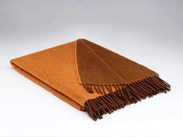 Wolldecke Merino - Orange Chocolate Reversible
