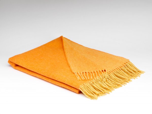Wolldecke Merino - Orange And Mustard Reversible