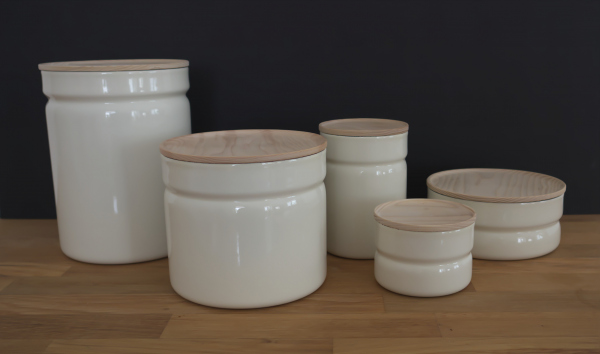 Emaille-Vorratsdose Weiß