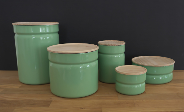 Emaille-Vorratsdose Grün