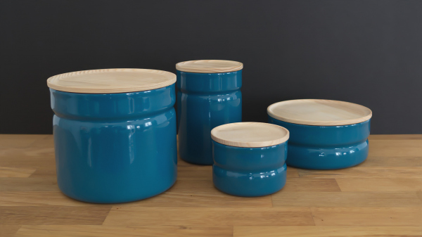 Emaille-Vorratsdose Blau